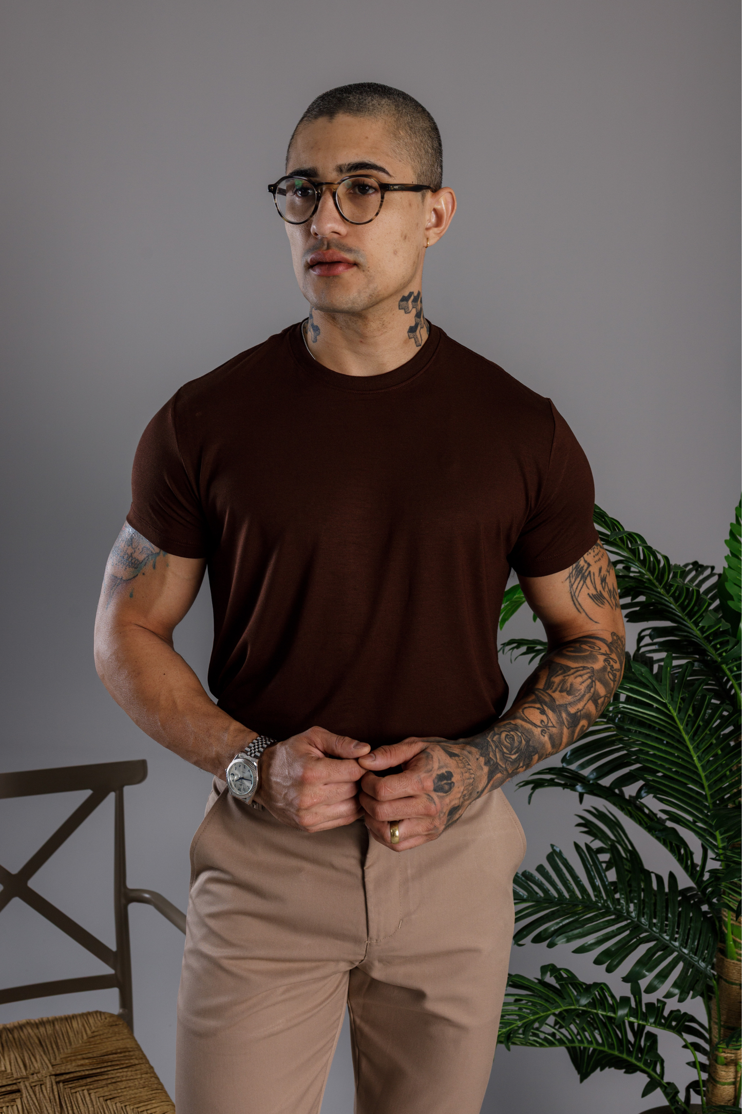 Camiseta Tecnológica Modal Vicenza Marrom