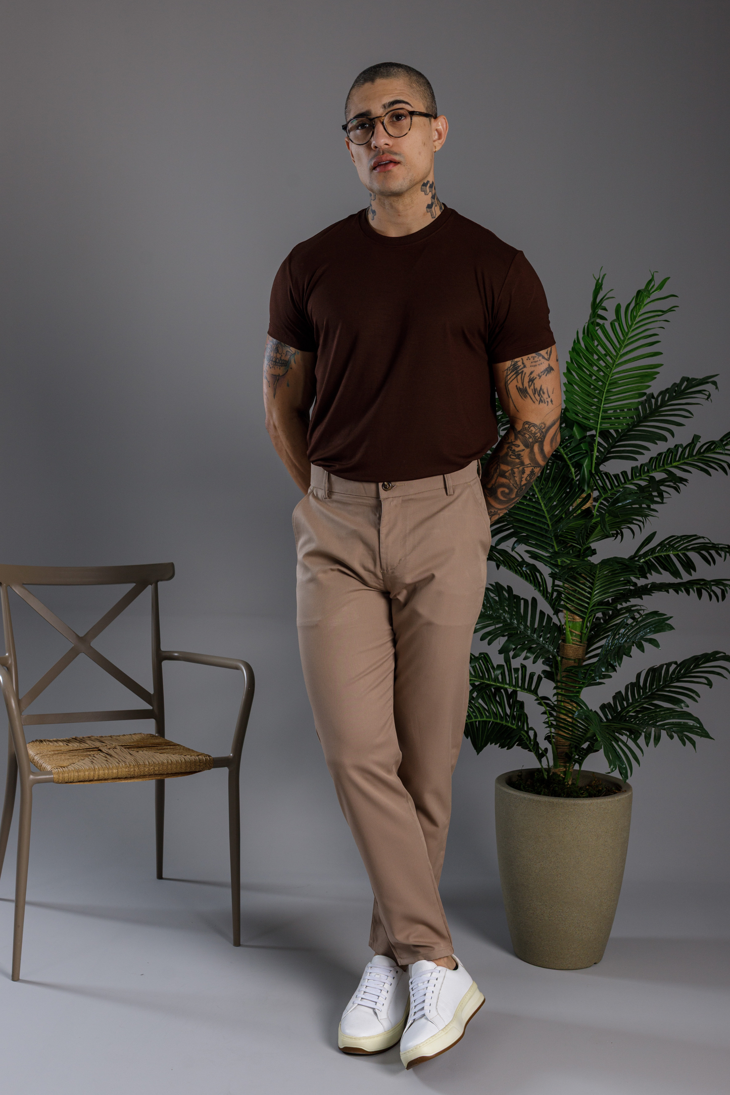 Camiseta Tecnológica Modal Vicenza Marrom