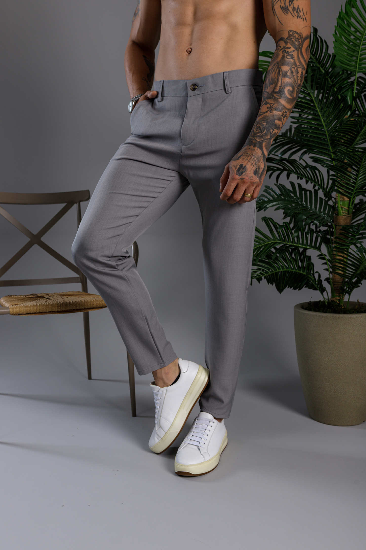 Calça Alfaiataria Tecnológica Slim Firenze Cinza