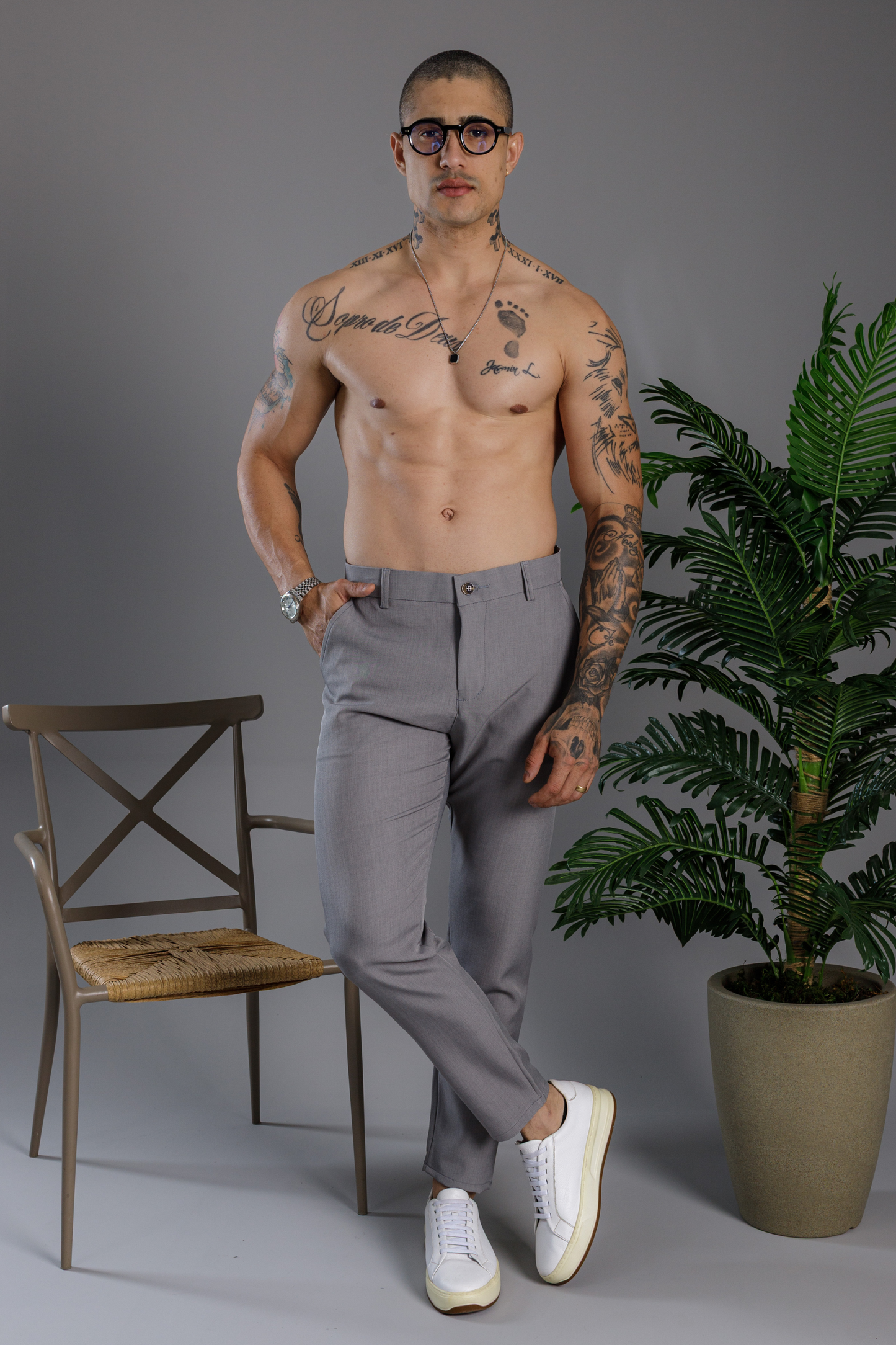 Calça Alfaiataria Tecnológica Slim Firenze Cinza