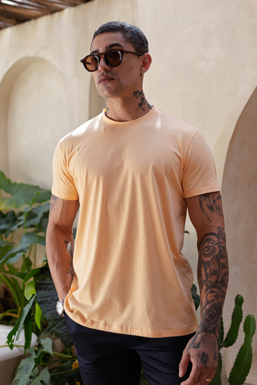 Camiseta Básica Algodão Egípcio Vicenza Salmão