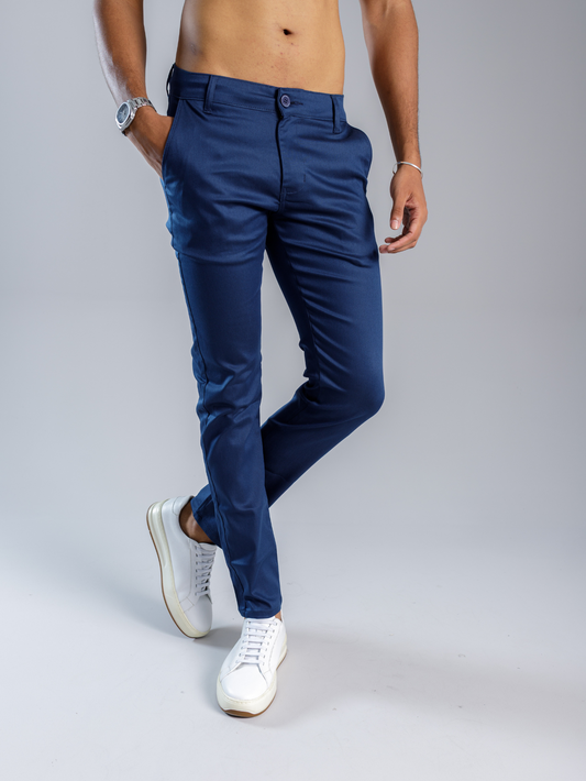 Calça Alfaiataria Slim Veneza Azul Petroleo
