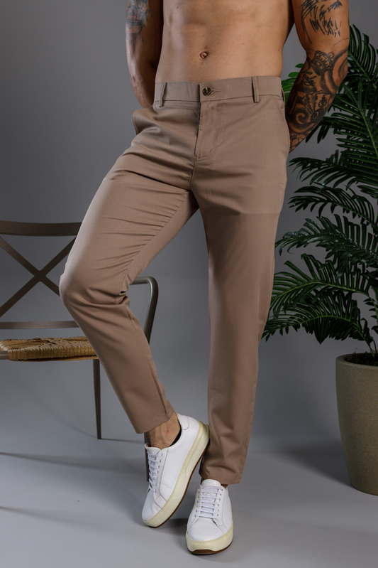 Calça Alfaiataria Slim Firenze Caqui