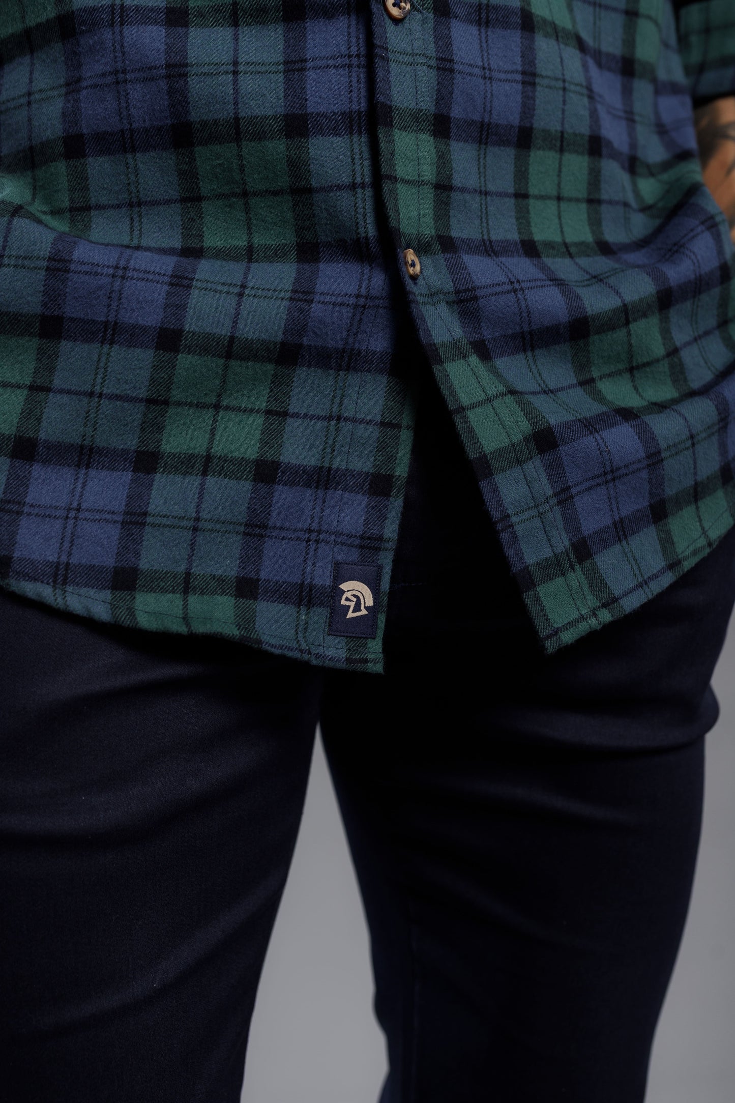 Camisa Vicenza Xadrez Origine manga Longa Azul