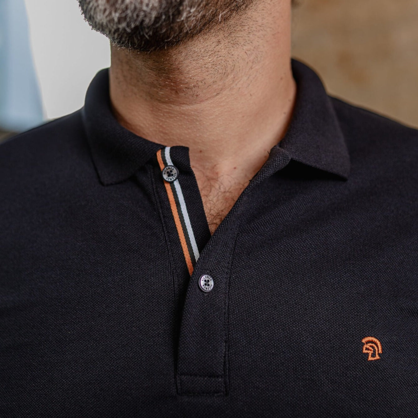 Polo Vicenza Piquet Masculina Preta
